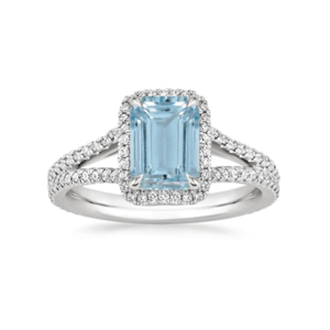 Platinum Aquamarine Fortuna Diamond Ring