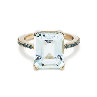 Aquamarine and Blue Diamonds Ring