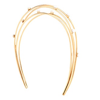 Gold-Plated Pearl Headband