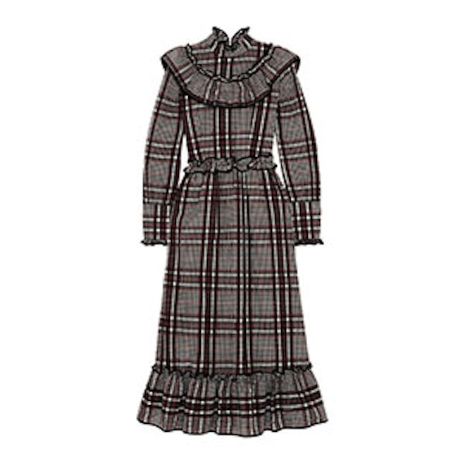 Charron Checked Cotton-Blend Seersucker Midi Dress