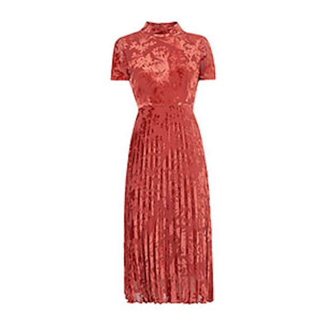 Harlow Pleated Devore Dress