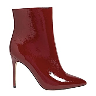 Faux Patent Leather Ankle Boots
