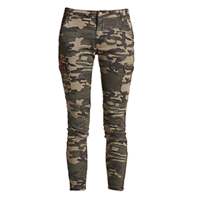 Zippered Camo Print Pants