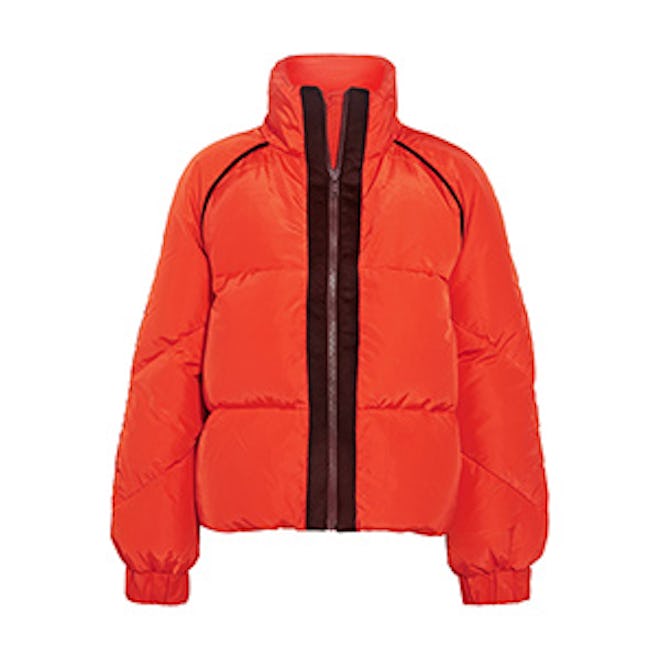Wool Felt-Trimmed Quilted Shell Down Jacket