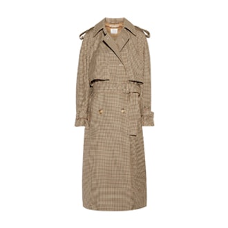Checked Wool Trench Coat
