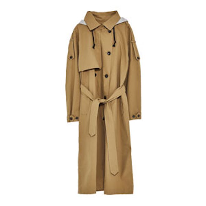 Trench Coat With Removable Hood