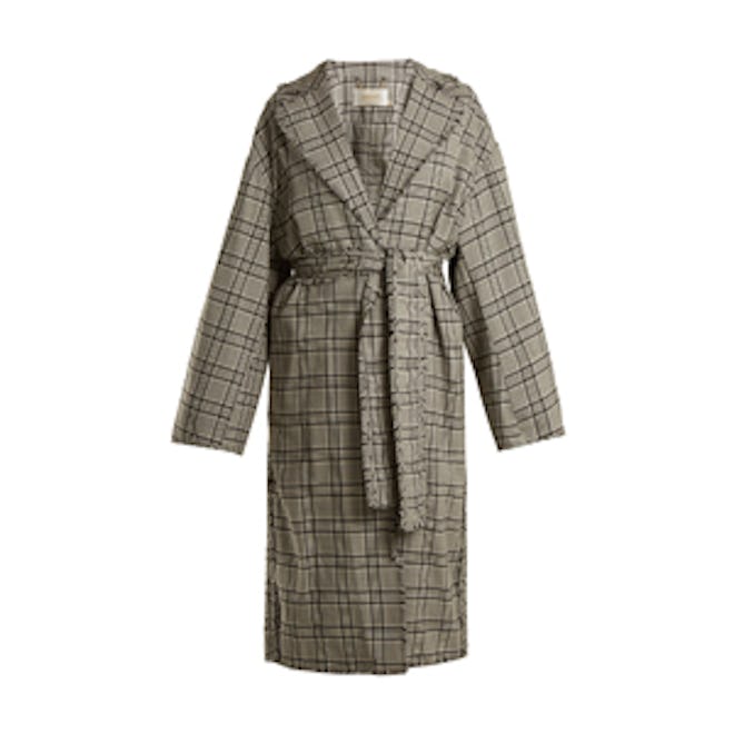 Rife Checked Wool Trench Coat