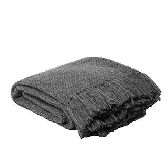 Alpaca Basketweave Throw Blanket – Charcoal