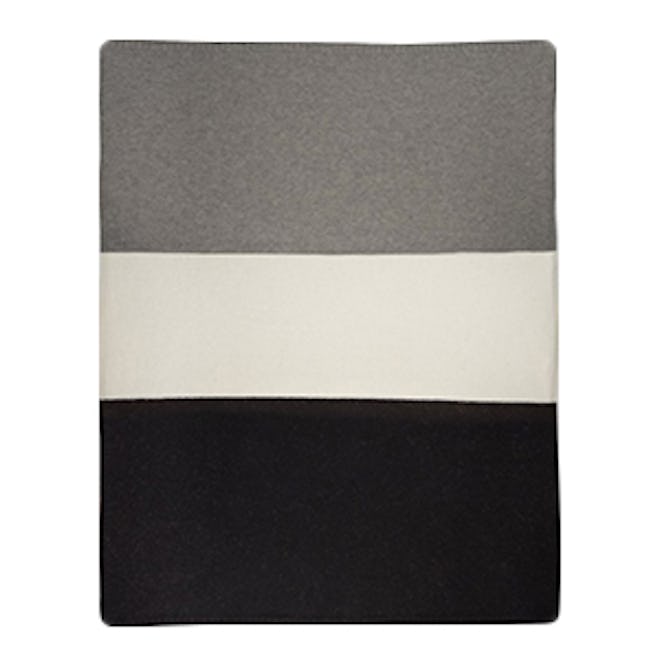 Alpaca Colorblock Throw Blanket – Charcoal