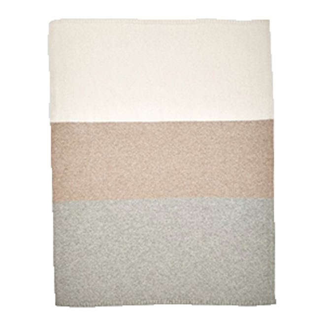Alpaca Colorblock Throw Blanket – Oatmeal