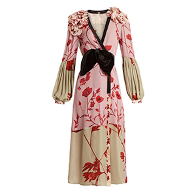 Bellifolia Floral-Print Silk Kimono Dress