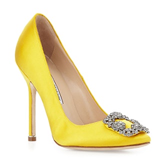 Hangisi 115mm Satin Crystal-Toe Pump