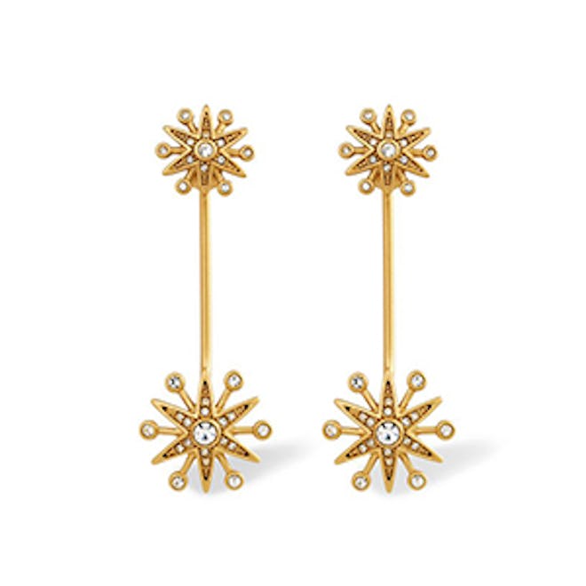 Clea Crystal Pave Starburst Drop Earrings