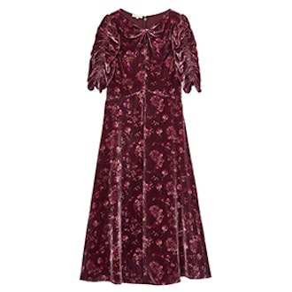 Jewel Paisley Velvet Midi Dress