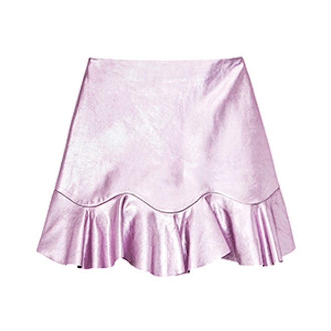 Metallic Leather Skirt