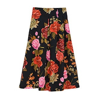 Midi Skirt With Box Pleat Front