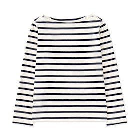 Striped Boat Neck Long-Sleeve T-Shirt