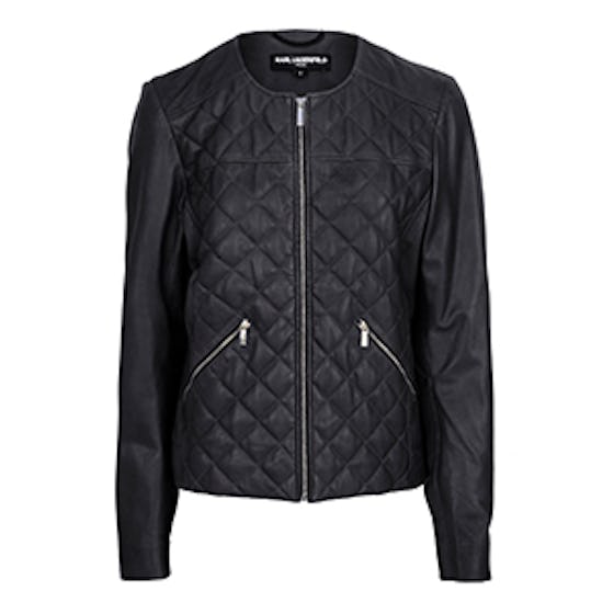 Quilt Washed Leather Jacket