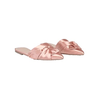 Knotted Bow Satin Flats