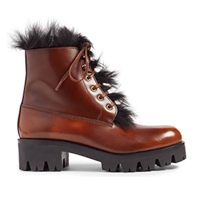 Calfskin Boot With Genuine Shearling Trim