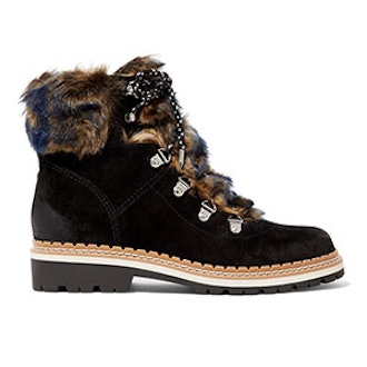 Sam Edelman Bronte Faux Shearling-Trimmed Suede Ankle Boots