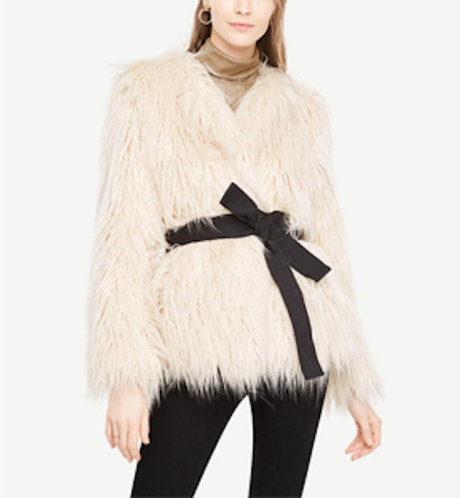 Faux Fur Belted Jacket