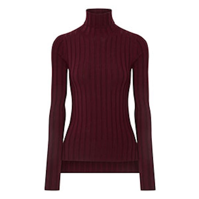 Corina Ribbed Merino Wool-Blend Turtleneck Sweater