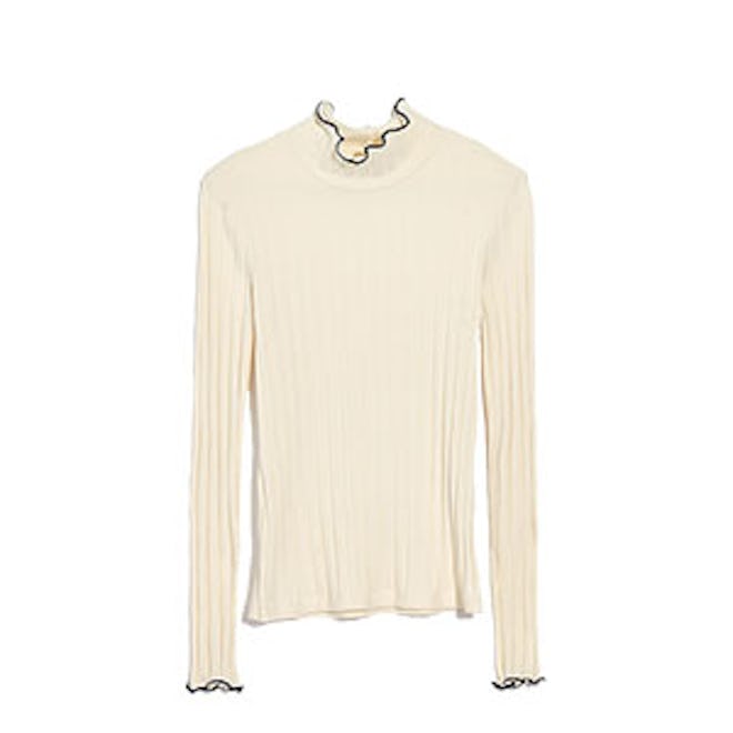 Ribbed Turtleneck Top