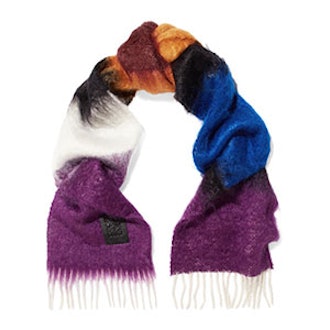 Fringed Mohair And Wool-Blend Scarf