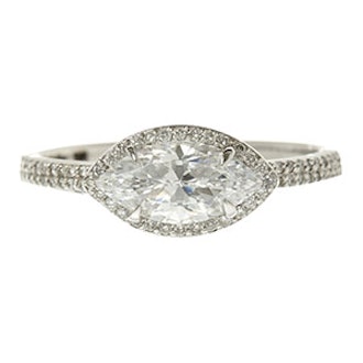 The Elodie Ring Marquie Cut Diamond Double Pavé Band