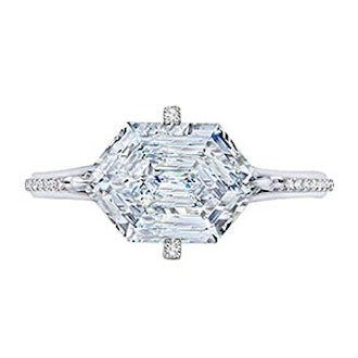 2.60 Carat Hexagonal Diamond Ring