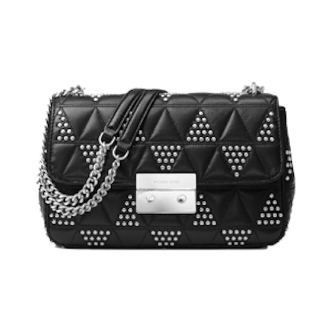 Sloan Large Studded Leather Shoulder Bag