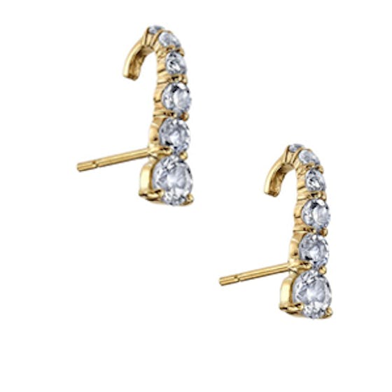 White Topaz Suspender Earring Pair