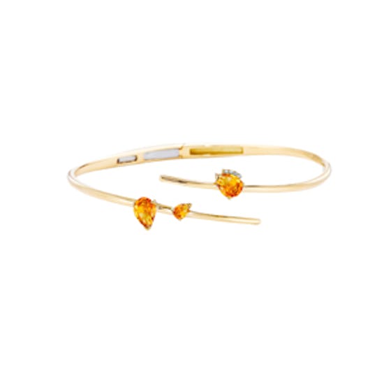Asymmetrical Bangle with Three Pear Shaped Stone Details