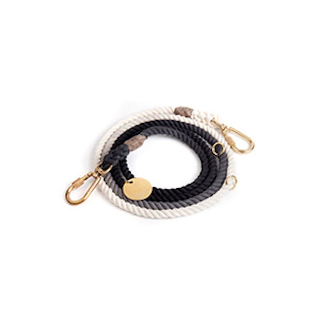 Black Ombre Cotton Rope Dog Leash, Adjustable