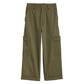 Wide-Cut Twill Pants