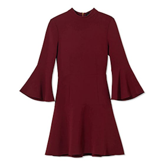 Califa Bell-Sleeve Stretch-Crepe Mini Dress