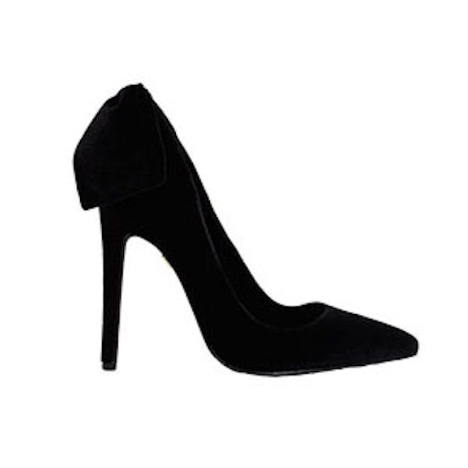 Black Velvet Bow Back Pumps