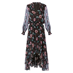 Vera High-Low Floral-Printed Dress