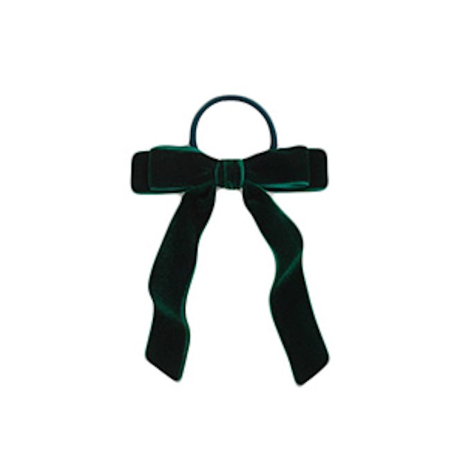 Velvet Hair Tie In Academic Green