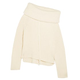 Oversized Ribbed Wool Turtleneck Sweater