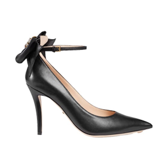 Leather Pump With Bow