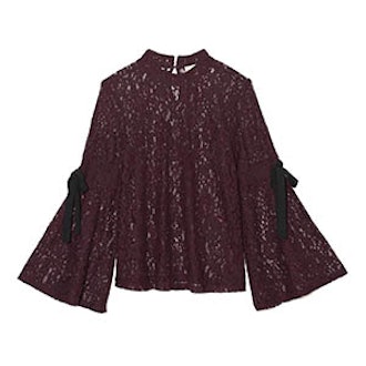 Lace Tie Bell Sleeve Top