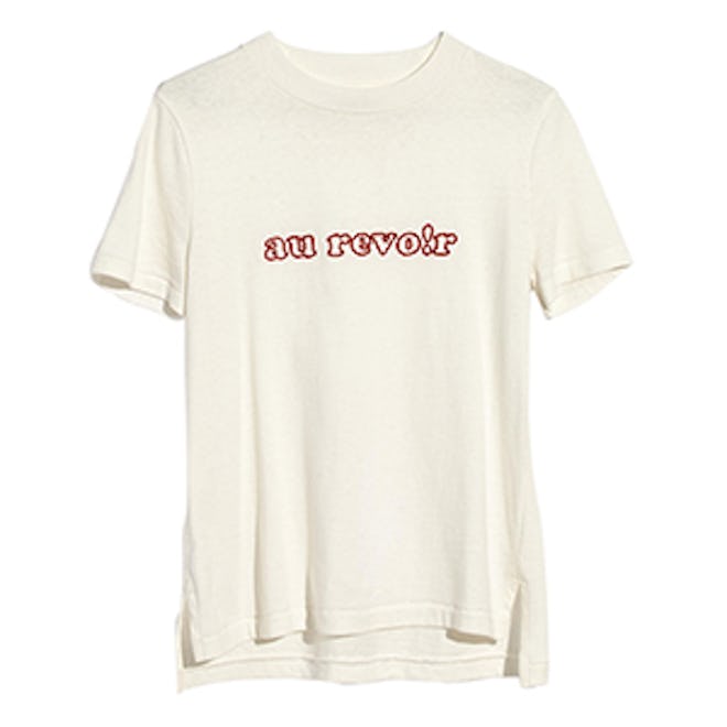 Embroidered Au Revoir Retro Tee