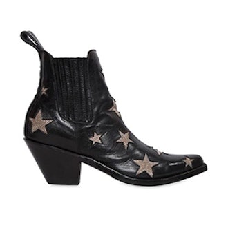 65mm Stars Leather Ankle Boots