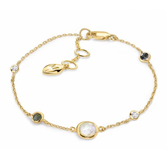 18K Gold Vermeil Orbit Gemstone Bracelet