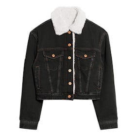 Faux Fur Collar Denim Jacket