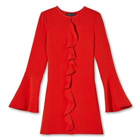 Monner Bell-Sleeve Stretch-Crepe Mini Dress