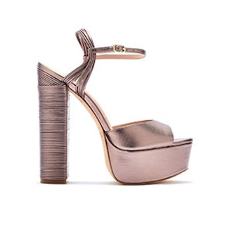 Willow Metallic Leather Platform Sandals — Blush
