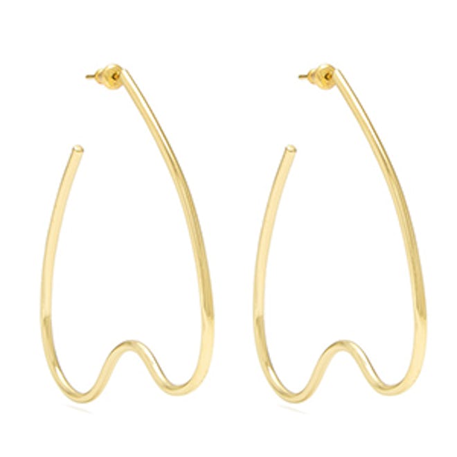 Tooth Large Gold-Plated Earrings